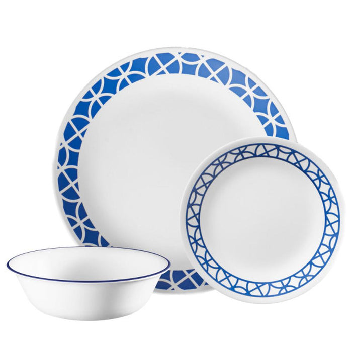 Corelle Cobalt 12pc Dinnerware Set Plate Bowl