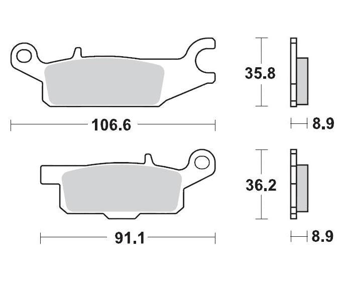 Brake Pads Rear Right Moto Master Pro Sintered Yamaha Yfm550 09-15 Yfm700 07-On