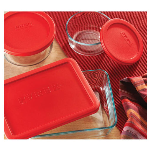 Pyrex Simply Store 6 Cup Rectangle Container with Red Lid