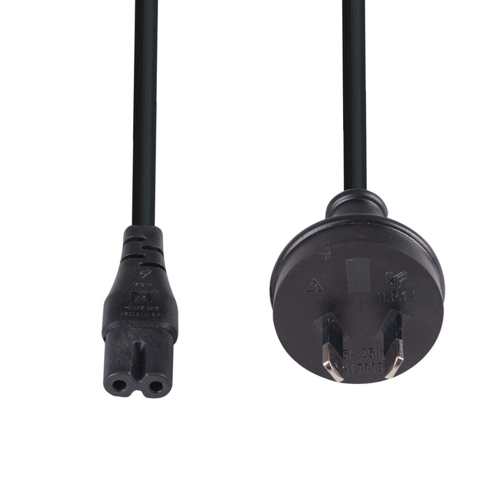 5M 2-Pin plug to C7 Figure 8 connector 7.5A SAA approved power cord 0.75mm Core