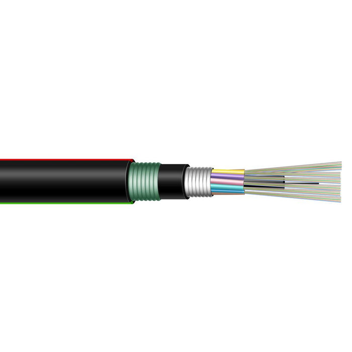 DYNAMIX 1km OM3 12 Core Multimode Fibre Cable Roll. Outdoor Armoured Direct buri