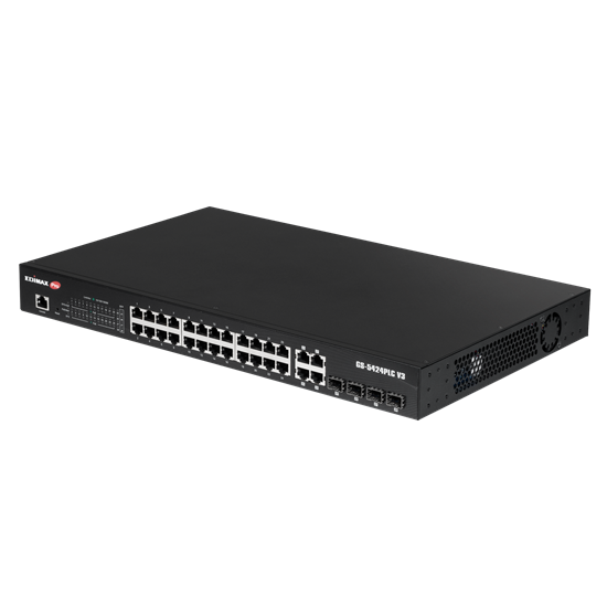 EDIMAX 28-Port Surveillance Long Range Gigabit PoE+ Web Smart Switch with 2 Giga