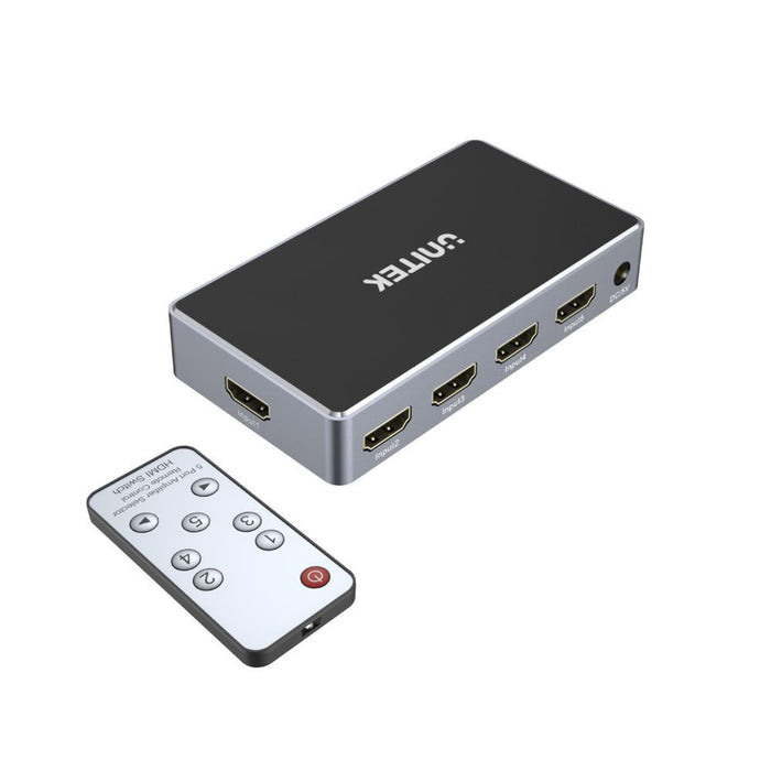 UNITEK 5-In-1-Out 4K HDMI 1.4b Switch. Supports up to 4K@30Hz (UHD) resolution (