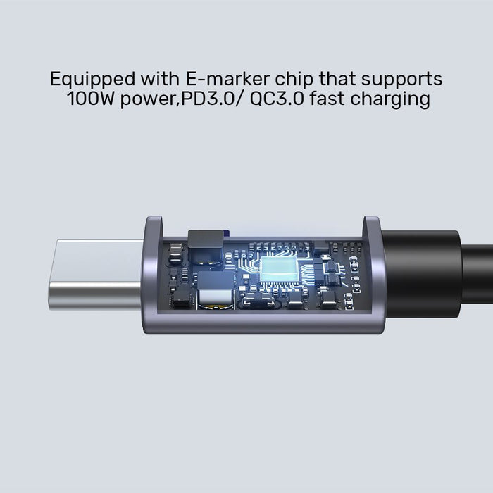 UNITEK 2m USB-C to Right Angled 90 Degree USB-C Connector. Supports 100W PD Fast