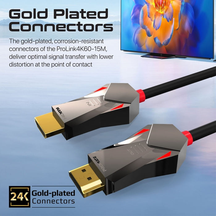 PROMATE 15m Ultra-High Definition (UHD) 2.0 HDMI Cable. Supports 4K@60Hz (4096x2