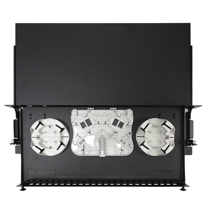 DYNAMIX 19'' 1U Fibre Patch Panel Unloaded 24 Port LC Duplex . Metal Ball Bearin