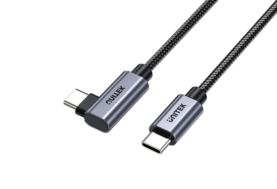 UNITEK 1m USB-C to Right Angled 90 Degree USB-C Connector. Supports 100W PD Fast