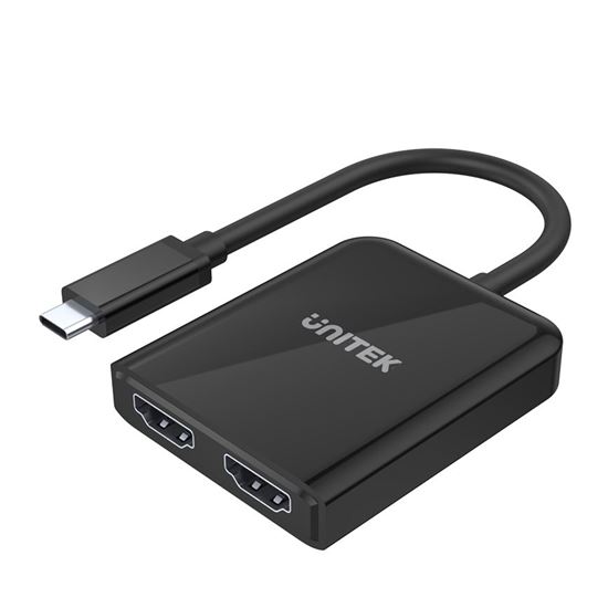 UNITEK 4K USB-C to Dual HDMI Adapter with MST. Supports 4K@60Hz HDCP 2.2. Bus-po