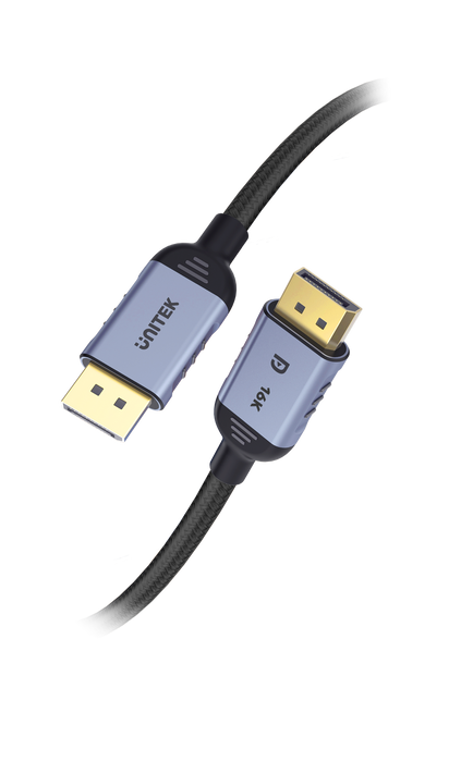 UNITEK 1m DisplayPort V2.1 Cable. Supports 16K@60Hz, 8K@120Hz, & 4K@240Hz.