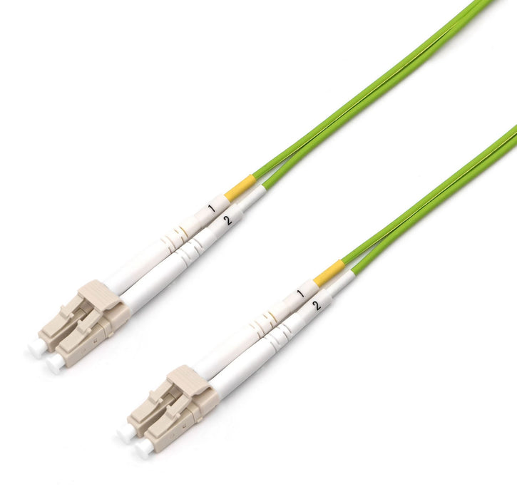 DYNAMIX 10M 50u LC/LC OM5 Fibre Lead (Duplex, Multimode) Lime Green LSZH Jacket.