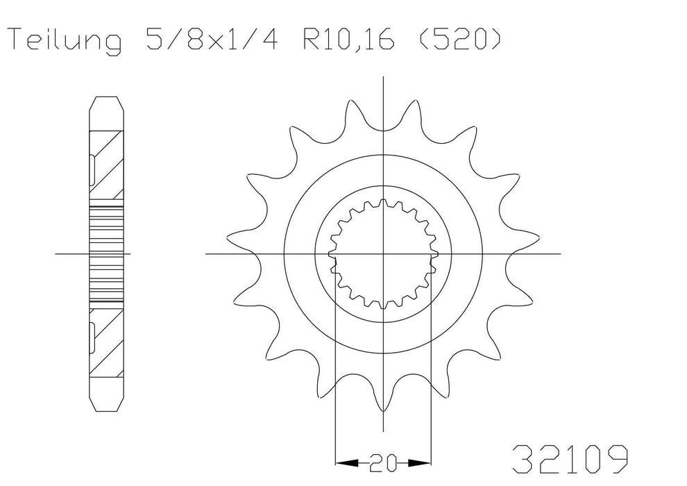 SPROCKET FRONT MOTO MASTER YZ125 YZ250F YZ250FX WR250F WR250R EC250F EC300F EC450F 12T