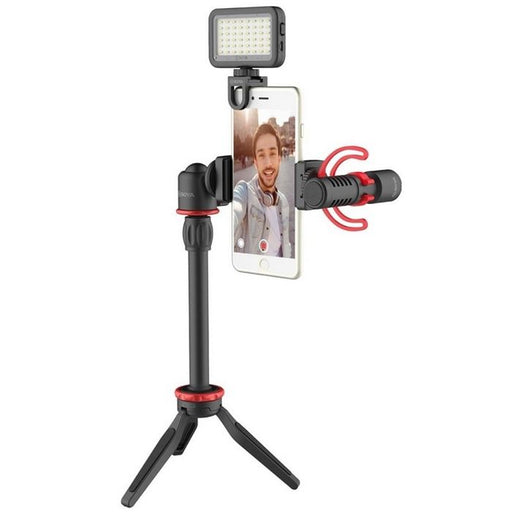 BOYA Vlogging Kit 2 Include Mini tripod, BY-MM1+ mic, LED light, Cold shoe mount