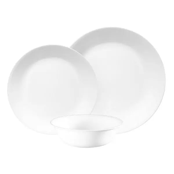 Corelle Winter Frost White Vitrelle 12pc Plate Bowl Set