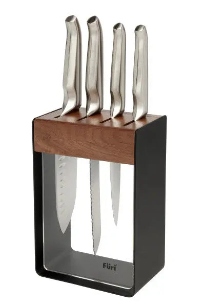 Furi Pro Limited Edition Black Knife Block Set 5 Piece