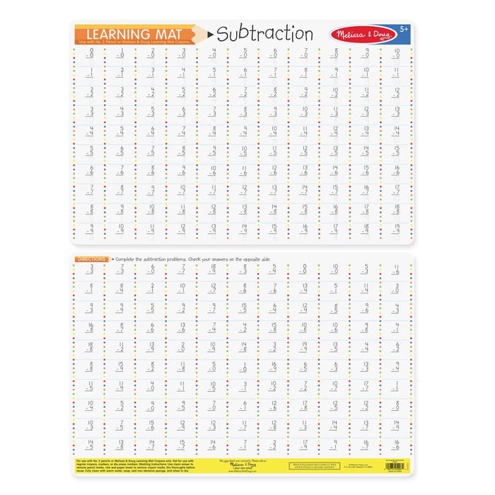 Subtraction Problems Write-A-Mat (Bundle of 6)