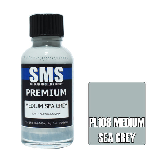 Air Brush Paint 30Ml Premium Medium Sea Grey Acrylic Lacquer Scale Modellers Su