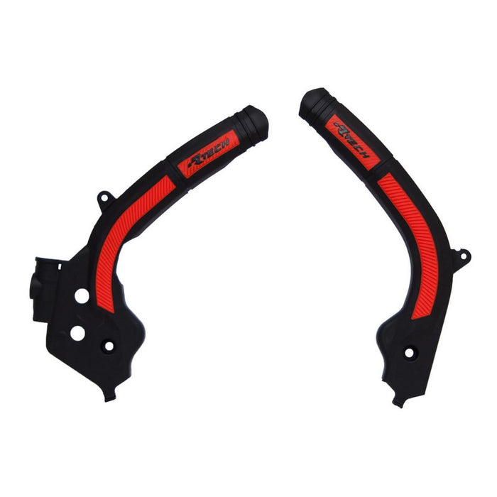 FRAME GUARDS RTECH BI-MATERIAL FRAME PROTECTION WITH INJECTED RUBBER BLACK ORANGE .