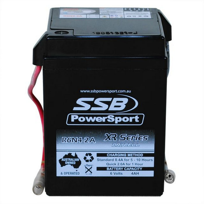 Motorcycle motorbike battery (Y6N4-2A) AGM 6V 4AH BY SSB