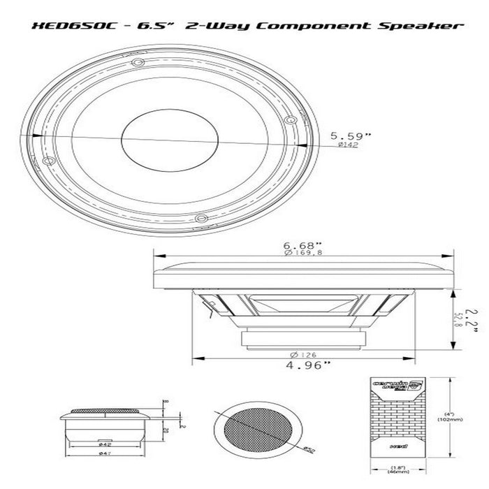 Cerwin Vega 6.5" Speaker XED SERIES 2 WAY COMPONENT SPEAKER SET