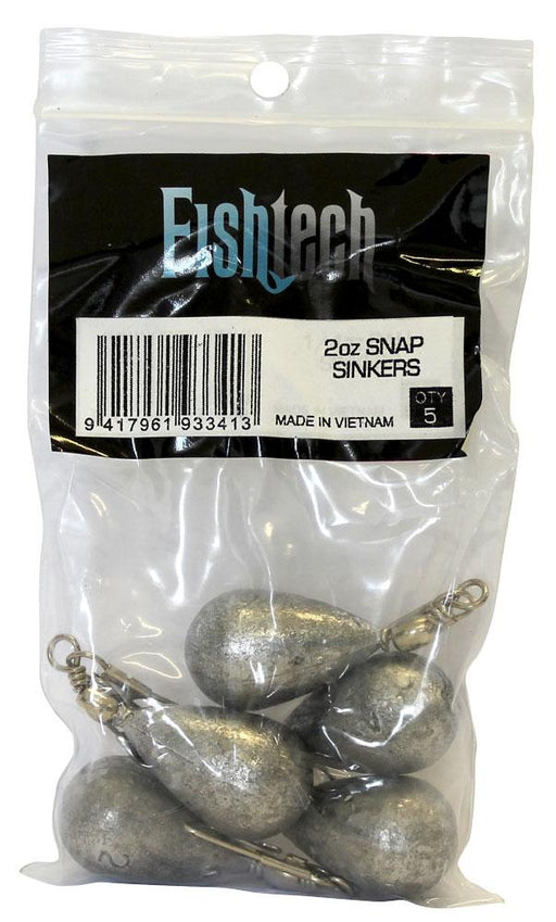 Fishtech Snap On Sinker 2oz (5 per pack)