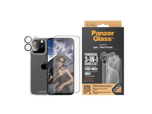 PanzerGlass 3-in-1 Protection Bundle Lens Screen Protector iPhone 15 Pro