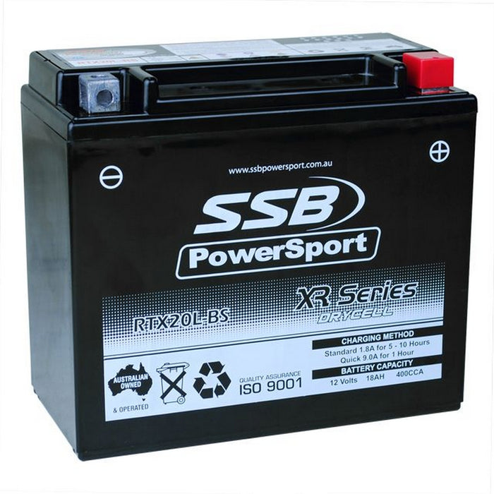 Motorcycle motorbike battery (YTX20L-BS) AGM 12V 18AH 400CCA BY SSB