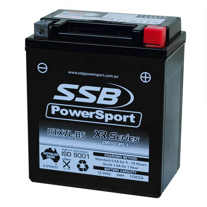 Motorcycle motorbike battery (YTX7L-BS) AGM 12V 6AH 175CCA BY SSB