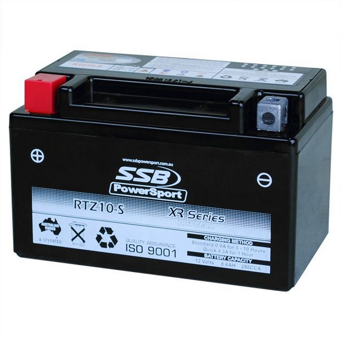 Motorcycle motorbike battery (YTZ10-S) AGM 12V 8.6AH 210CCA BY SSB