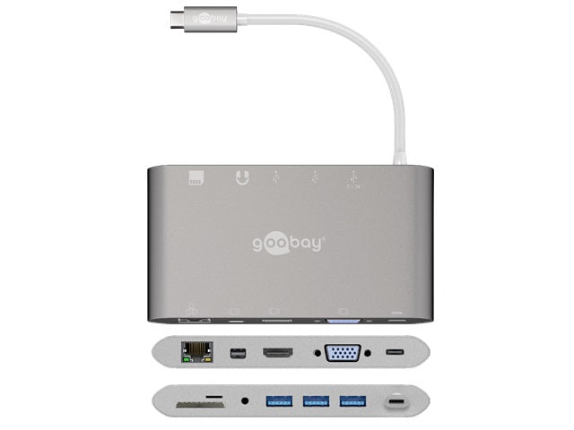 Goobay USB-C All-in-1 Multiport Adapter, aluminium, silver