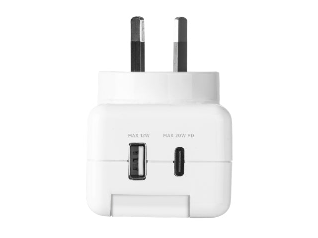 3sixT Surge Protector 32W USB-C + USB-A - White