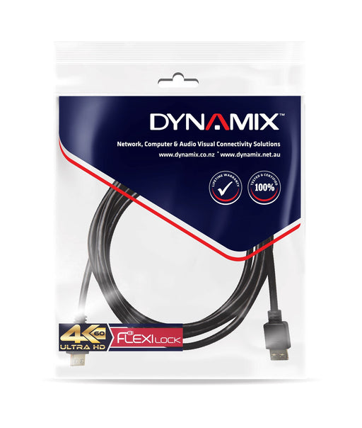 DYNAMIX 3m HDMI High Speed 18Gbps Flexi Lock Cable with Ethernet