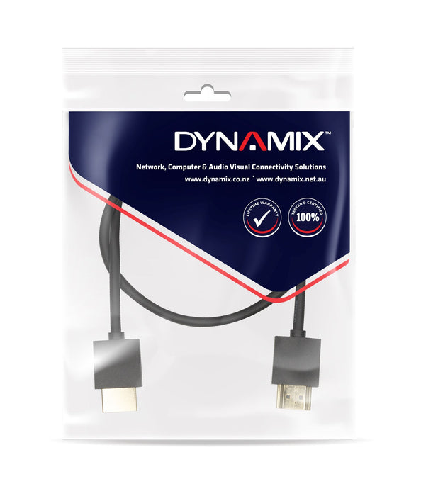 DYNAMIX 1.5M HDMI BLACK Nano High Speed With Ethernet Cable Designed UHD Display