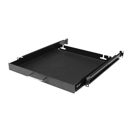 DYNAMIX AV Rack 1RU sliding drawer with #10-32 screws. 450mm Deep. Max Shelf