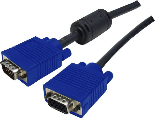 DYNAMIX 10m VESA DDC VGA Extension Cable Moulded. HDDB15 M/F Coaxial Shielded