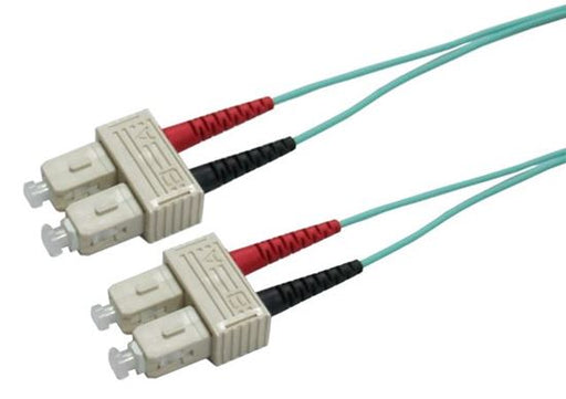 DYNAMIX 0.3M 50u SC/SC OM3 Fibre Lead (Duplex, Multimode) Aqua LSZH Jacket