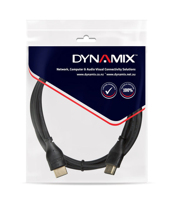 DYNAMIX 0.5m HDMI 10Gbs Slimline High-Speed Cable with Ethernet 4K2K@24/30Hz