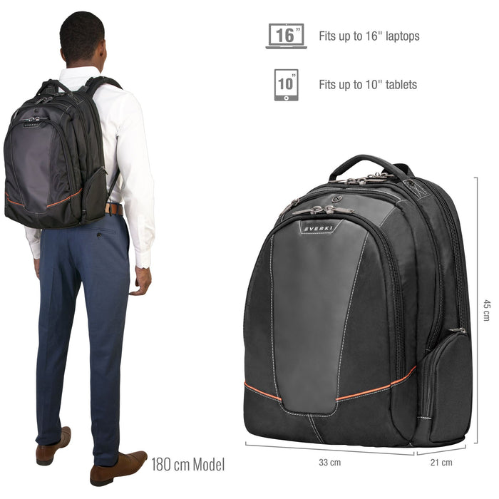 EVERKI Flight Laptop Backpack 16'' Checkpoint friendly design 5-Point balance st