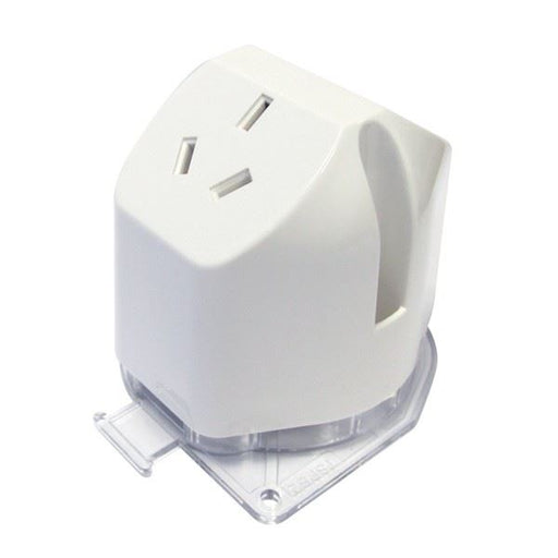 TRADESAVE Double Plug Base Socket. (4 TERMINALS). Bright white. Heat Treated Pla