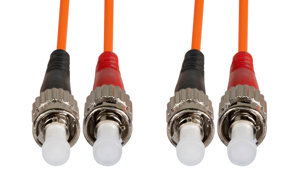 DYNAMIX 0.5M 62.5u ST/ST OM1 Fibre Lead (Duplex, Multimode) Orange LSZH Jacket