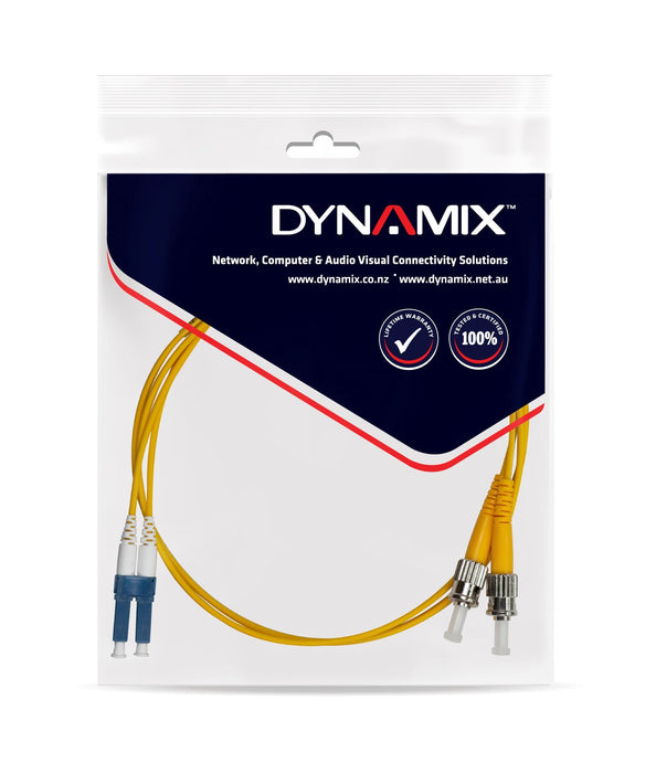 DYNAMIX 2M 9u LC/ST Duplex Single Mode G657A1 Bend Insensitive Fibre Lead