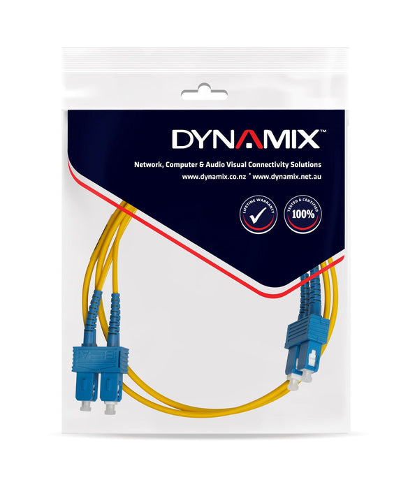 DYNAMIX 1M 9u SC/SC Duplex Single Mode G657A1 Bend Insensitive Fibre Lead Yellow