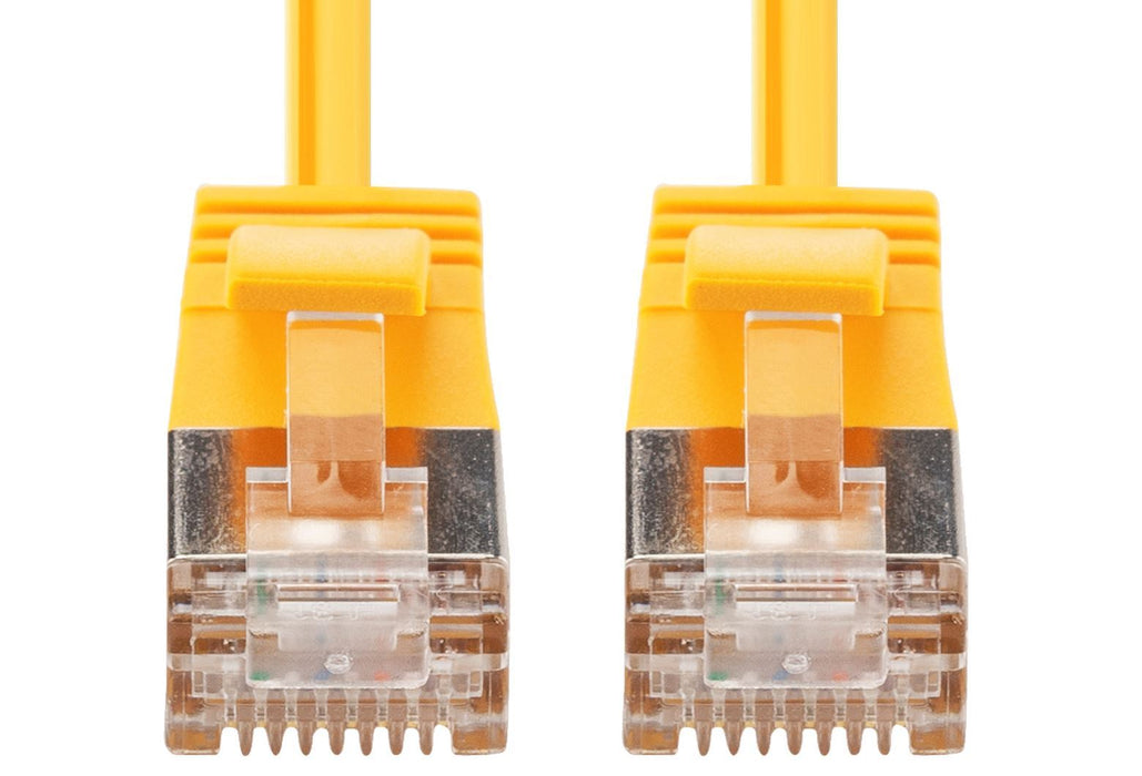 DYNAMIX 2m Cat6A S/FTP Yellow Ultra-Slim Shielded 10G Patch Lead (34AWG) with RJ