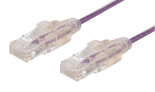 DYNAMIX 3m Cat6A 10G Purple Ultra-Slim Component Level UTP Patch Lead (30AWG) wi