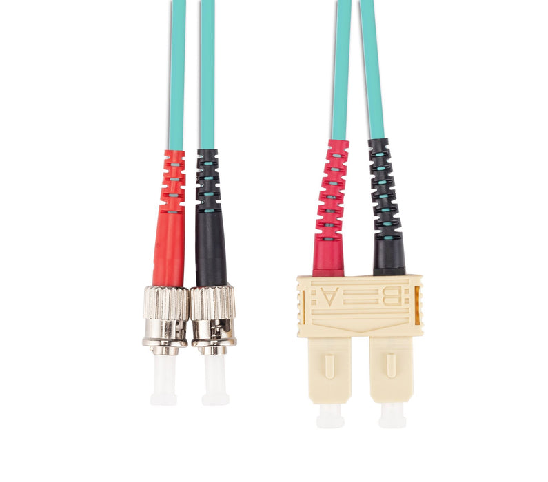 DYNAMIX 1M 50u SC/ST OM3 Fibre Lead (Duplex, Multimode) Aqua LSZH Jacket