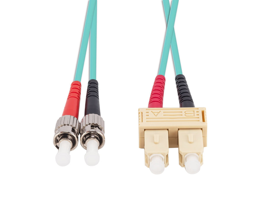 DYNAMIX 3M 50u SC/ST OM3 Fibre Lead (Duplex, Multimode) Aqua LSZH Jacket