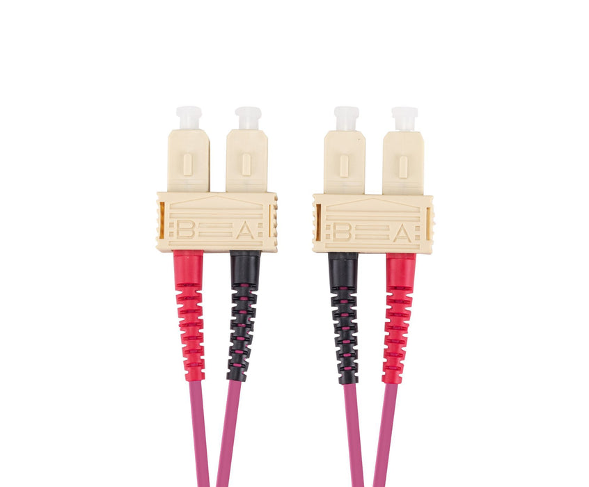 DYNAMIX 0.5M 50u SC/SC OM4 Fibre Lead (Duplex, Multimode) Raspberry Pink LSZH