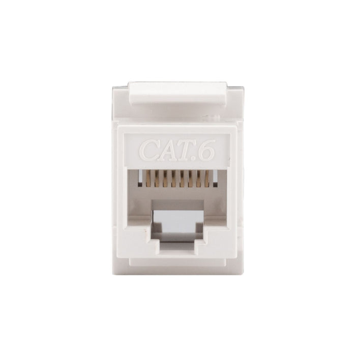 DYNAMIX Cat6 Rated RJ45 8C Joiner, 2-Way (2x RJ45 Sockets) Colour White