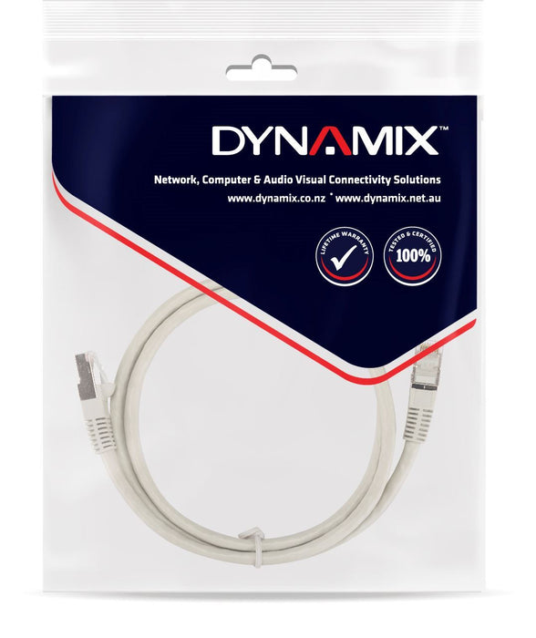 DYNAMIX 1.5m Cat6 Beige STP Patch Lead (T568A Specification) 26AWG Slimline Sna