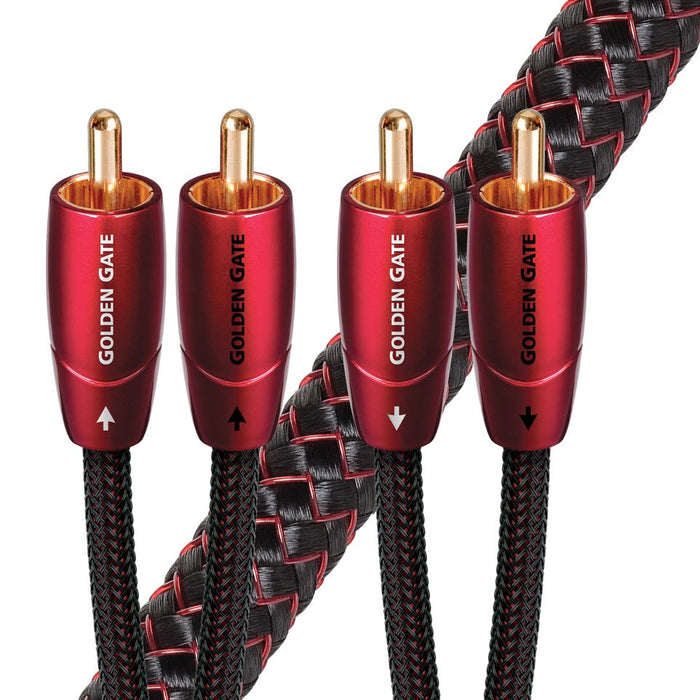 AUDIOQUEST Golden Gate 5M  2 to 2 RCA male. Solid perf surface copper Gold Plate
