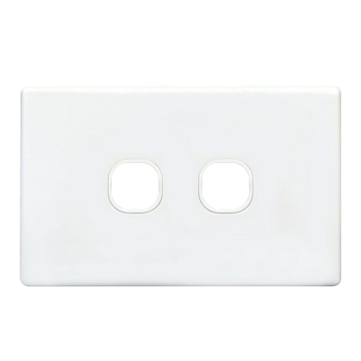 TRADESAVE Switch Plate ONLY. 2 Gang Accepts all Tradesave Mechanisms. Moulded in